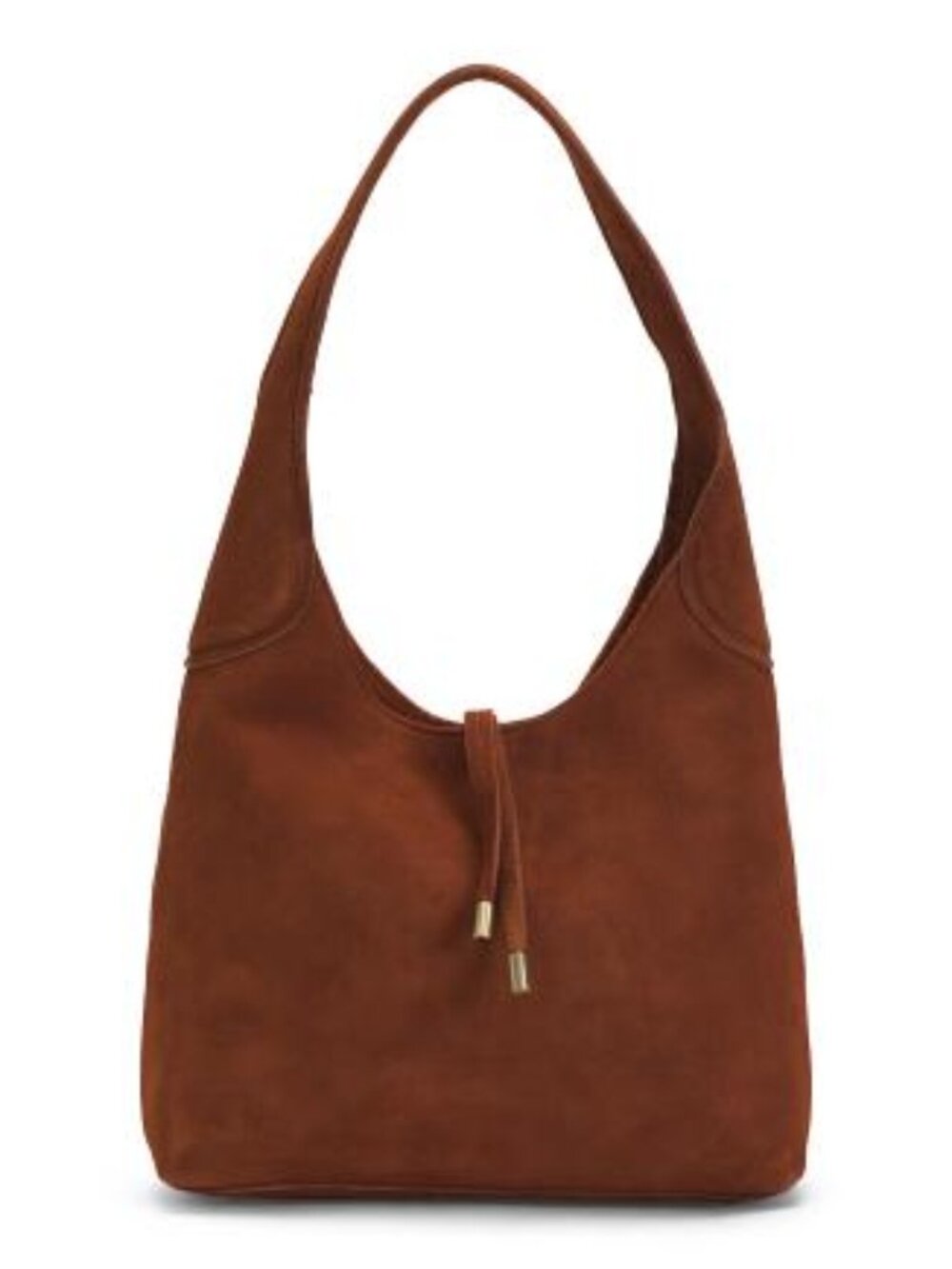 MADE IN INDIA Suede Hobo Bag With Hardware Flap